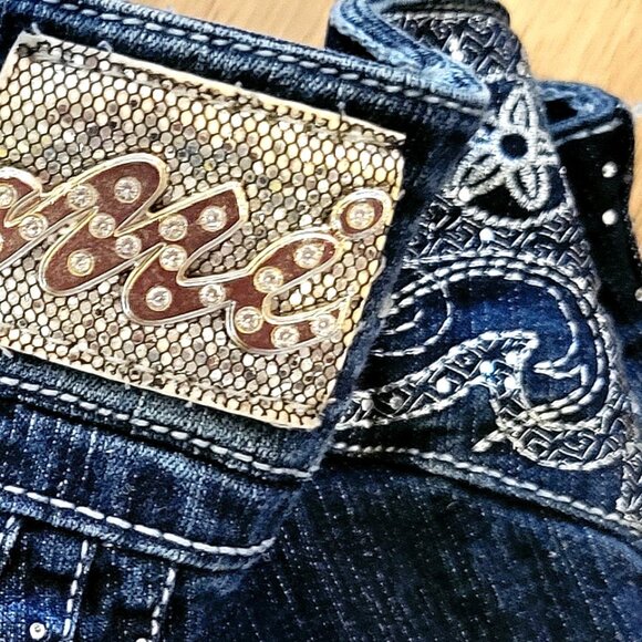 Amazing Mi Cropped Jeans Lace Up Back Size 11 - Picture 9 of 10